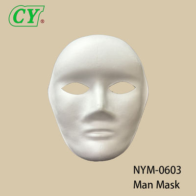 白い DIY フルフェイスマスク パーティー用マスク 高品質パルプ素材 ペイント可能 紙マスク ハロウィーン用