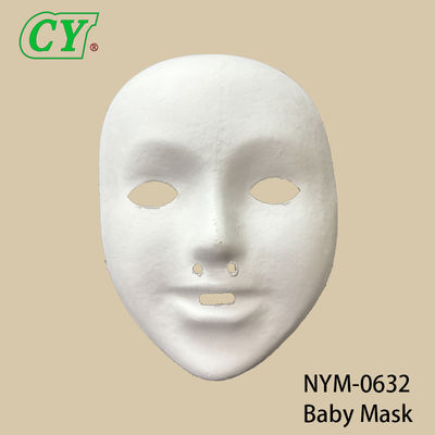 白い DIY フルフェイスマスク パーティー用マスク 高品質パルプ素材 ペイント可能 紙マスク ハロウィーン用
